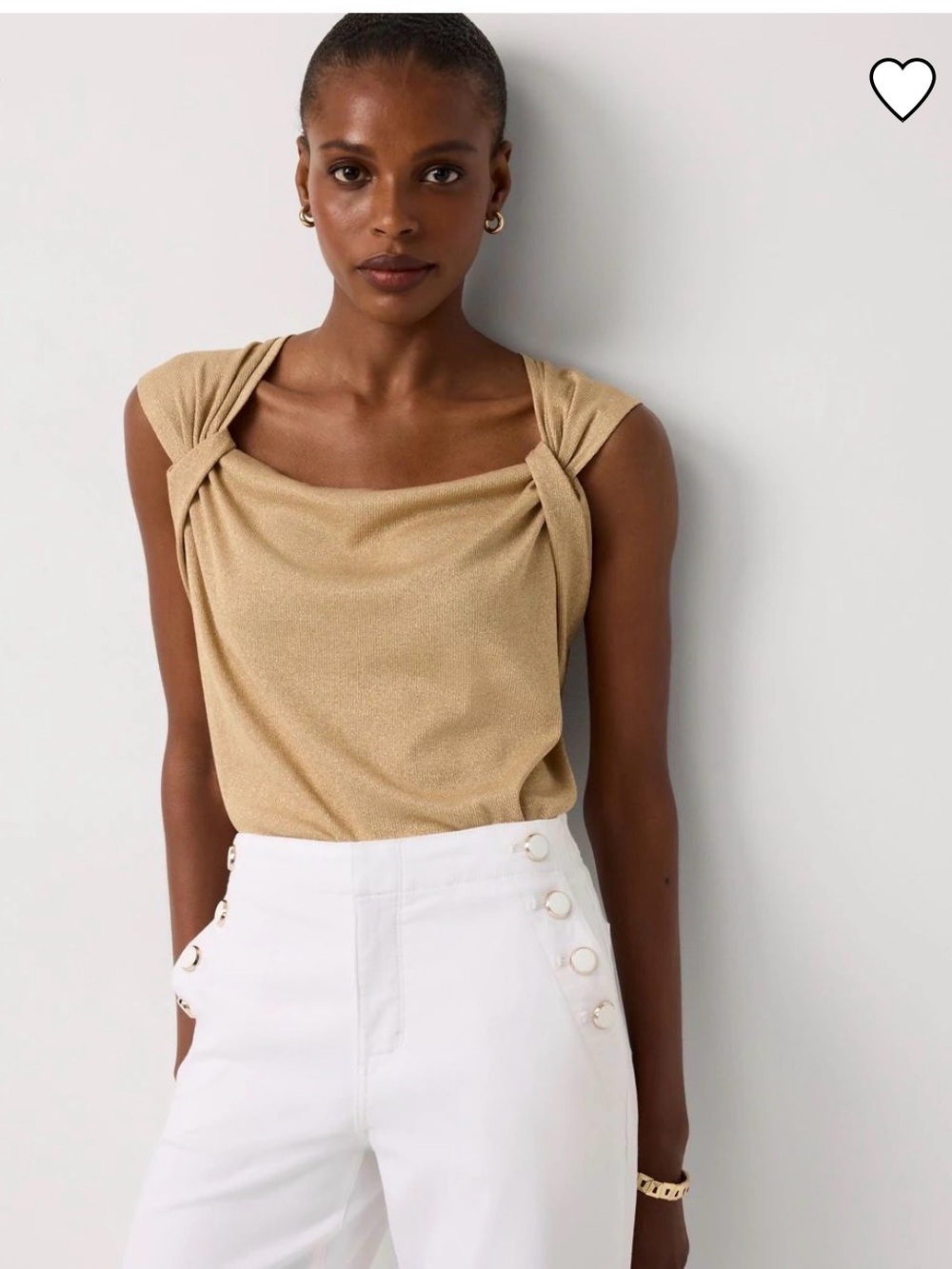 2 NWT's WHBM Metallic Knit Tank with Stylish Twist Detail on Shoulders Shimmery - Picture 3 of 14